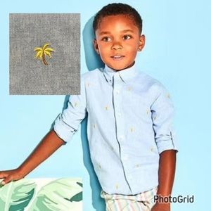 Janie and Jack x Aerin Roll-Cuff Palm Shirt